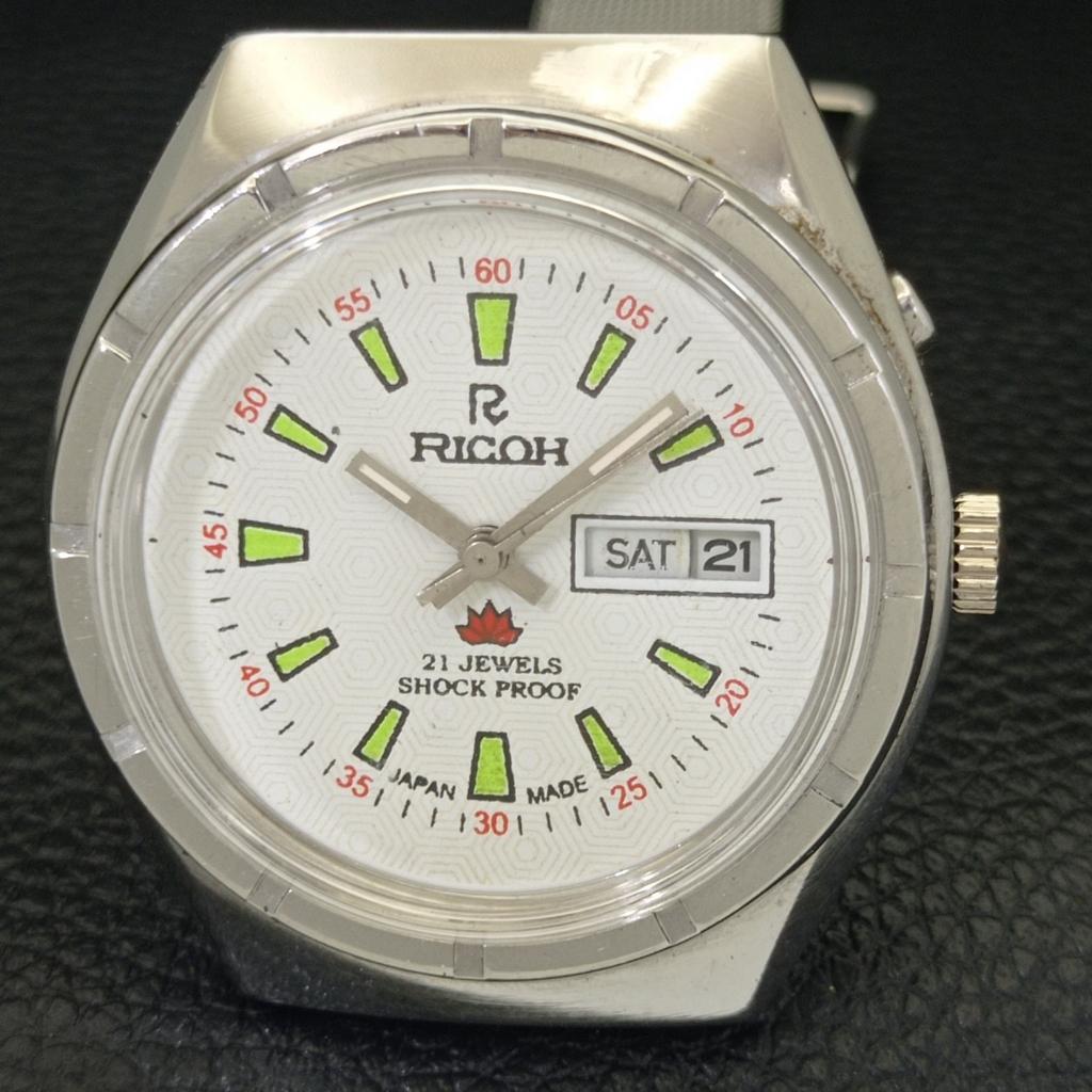 AUTOMATIC VINTAGE RICOH R31 JAPAN MENS WHITE COLOR DIAL WATCH a701933-5 R207-a701933