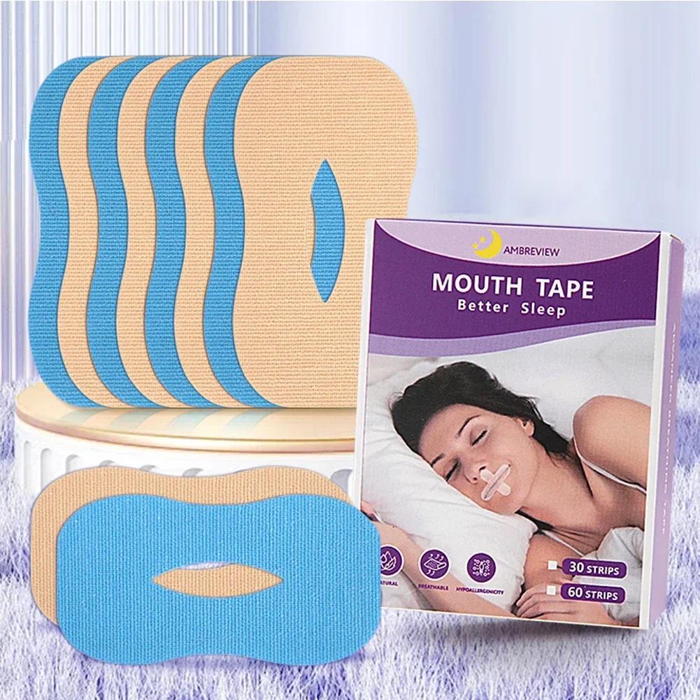 10/30Pcs Anti-Snoring Stickers Children Adult Night Sleep Lip Nose Breathing Improving Patch Mouth Correction Orthosis Tape
