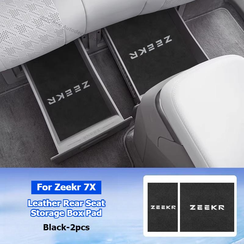 Pour Geely Zeekr 7X Tapis de Protection en Cuir pour Boîte de Rangement de Siège Arrière Tapis Antidérapant Housse de Boîte sous Siège Accessoires d'Intérieur Modifiés