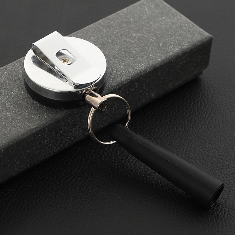 Creative Retractable Keyring Pen Sleeve with Anti-Lost Steel Wire