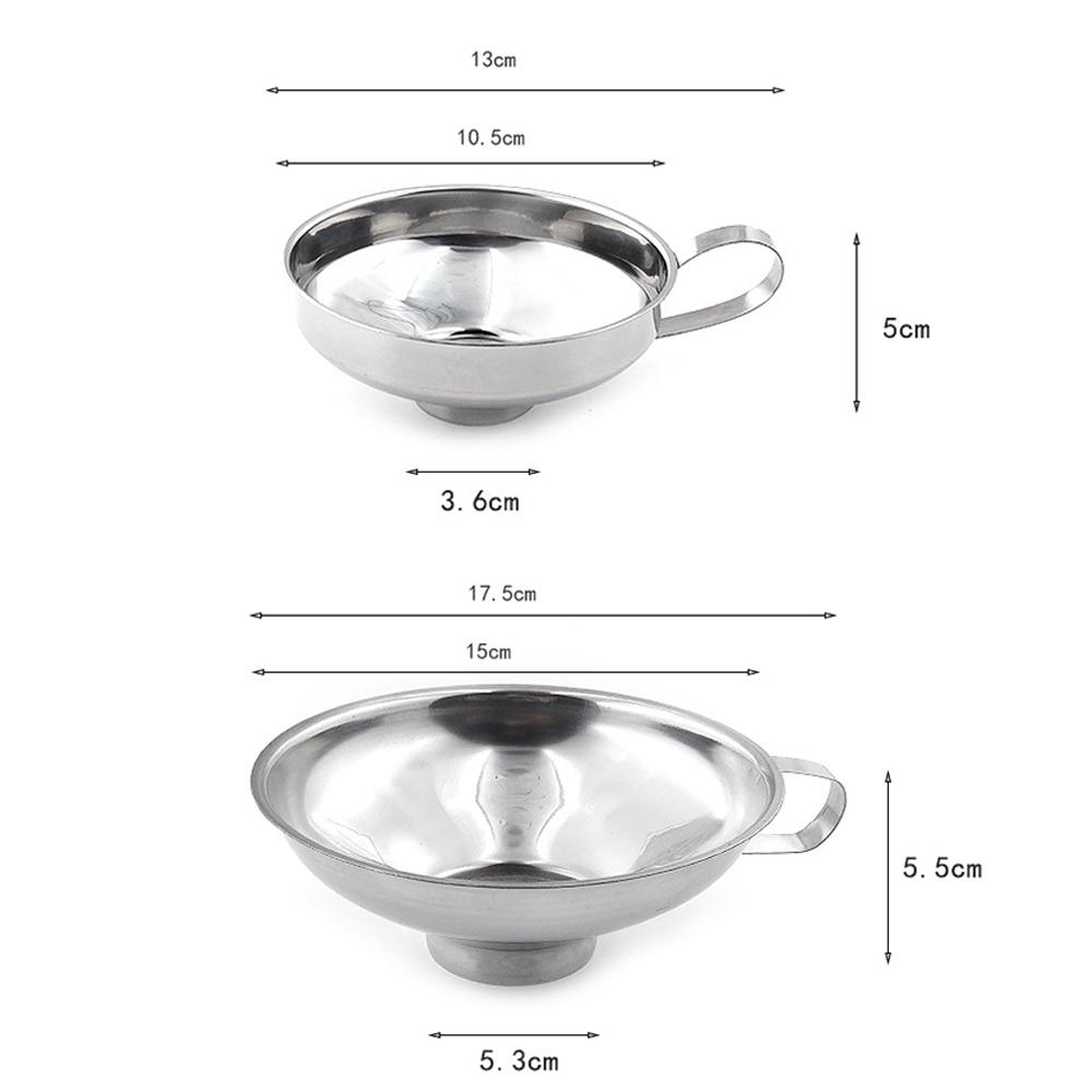 Stainless Steel Wide Mouth Funnel Set for Jars and Cans - Ideal for Liquids and Spices