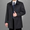 Men's Classic Wool Coat - Mid-Length, Thickened Cashmere for Autumn/Winter, Ideal for Middle-Aged & Elderly.