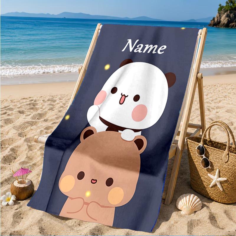 Personalisierbares Strandtuch Bobo Dudu Mikrofaser-Strandtuch, Leicht für Sommerreisen, Schwimmbad-Fan Geburtstagsgeschenk