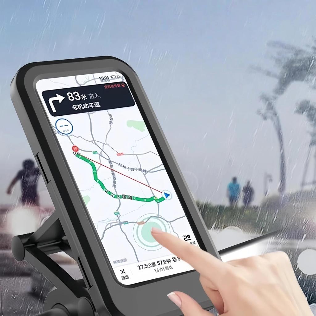 Waterproof Motorcycle Phone Stand, Bicycle Phone Stand, Freely Adjustable Height, Vehicle-Mounted Stand