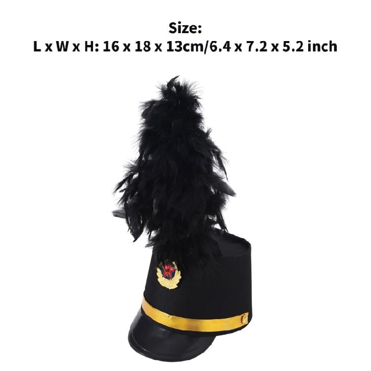 Cappello da Adulto Vintage a Tesa Larga Cappello da Guardia d'Onore Cappello da Tamburmaggiore Spettacoli