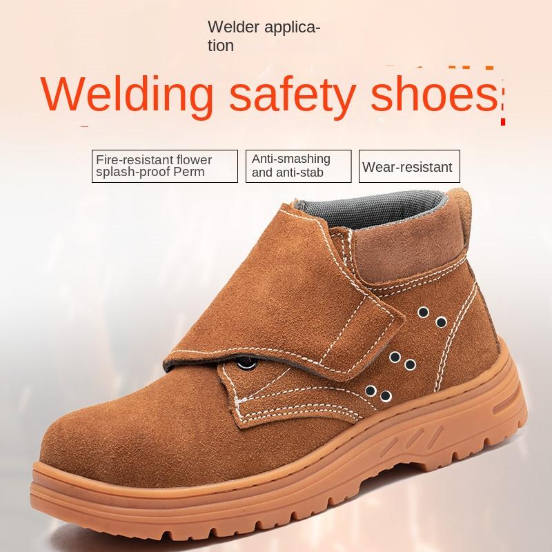 Steel Bag Head Anti-smashing and Anti-puncture Work Shoes Breathable High-top Anti-velvet Protective Labor Insurance Shoes