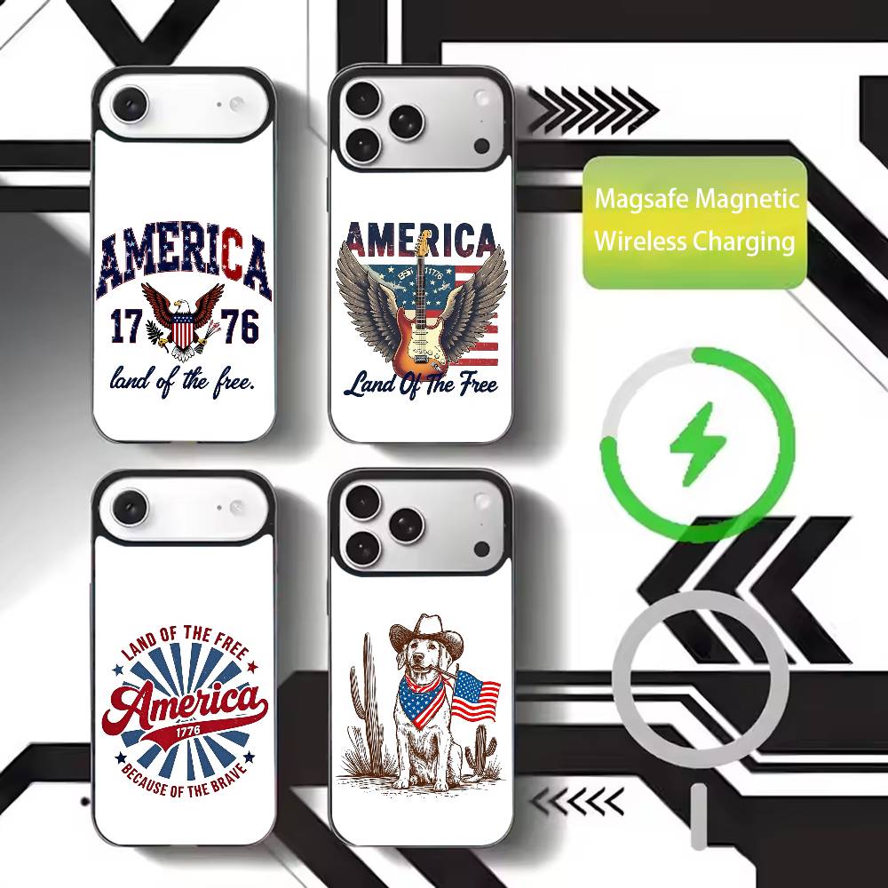 American Flag Phone Case Phone Case For iPhone17,16,15,14,13,12,11 Plus,Pro Max Magnetic For Magsafe Wireless Charging