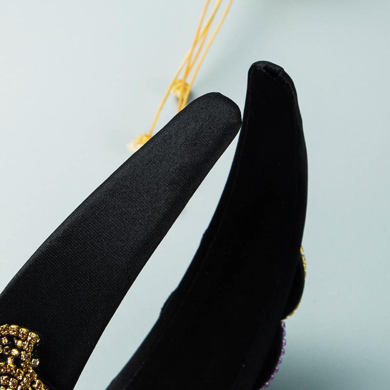 Damska kolorowa opaska do włosów z kryształkami, luksusowa, szeroka, ciężka, robocza, nakrycie głowy