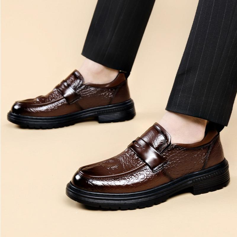 Fashion British Platform Cowhide Business Dress Shoes for Men Spring Autumn Designer Men's Wedding Shoes Fashion Cow Leather Shoes Male