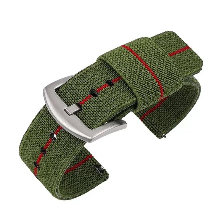 18mm 20mm 22mm 24mm Nylon Watch Band for Seiko Army Military Woven Elastic Strap Quick Release Wristband Men's Sport Watch Bands