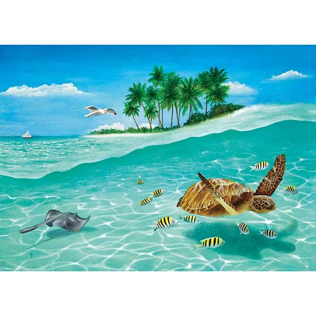 

500 Piece Jigsaw Puzzle Caroline Steele Blue Oasis x (38 53cm)