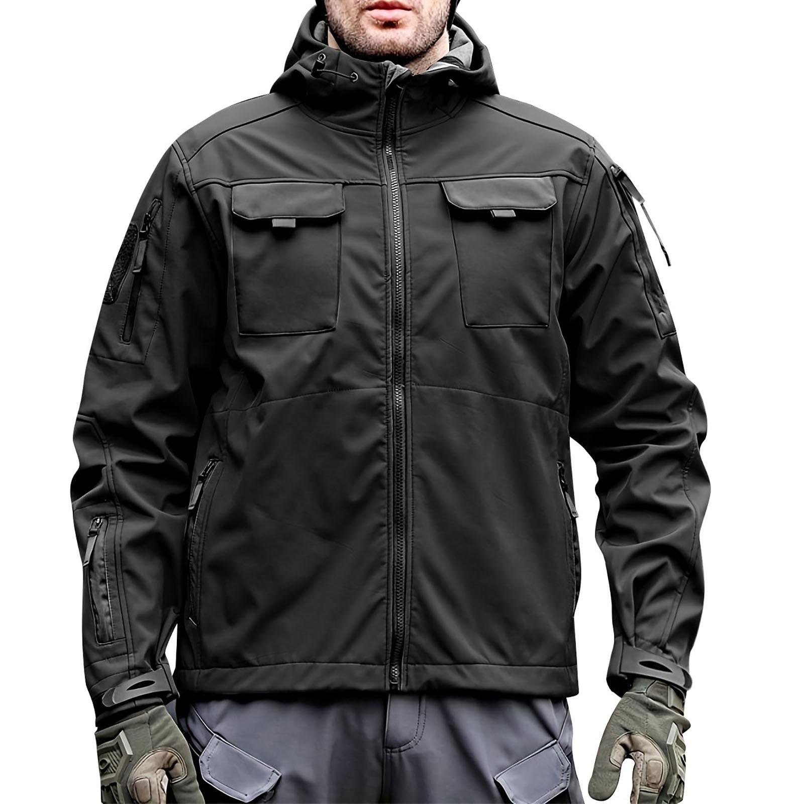 

Мужская спортивная куртка для активного отдыха с прочными карманами и ветрозащитным кроем XXL чёрный