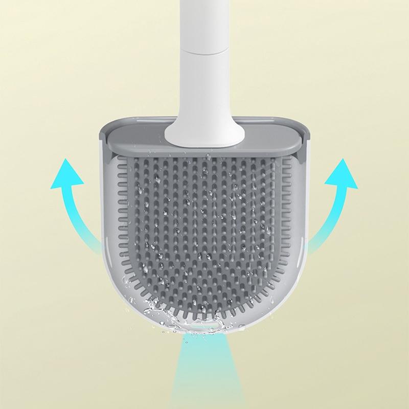 1PC Silicone Wall-Mounted Long-Handled Toilet Brush - Durable And Easy To Clean Bathroom Cleaning Accessory for Toilet Hygiene