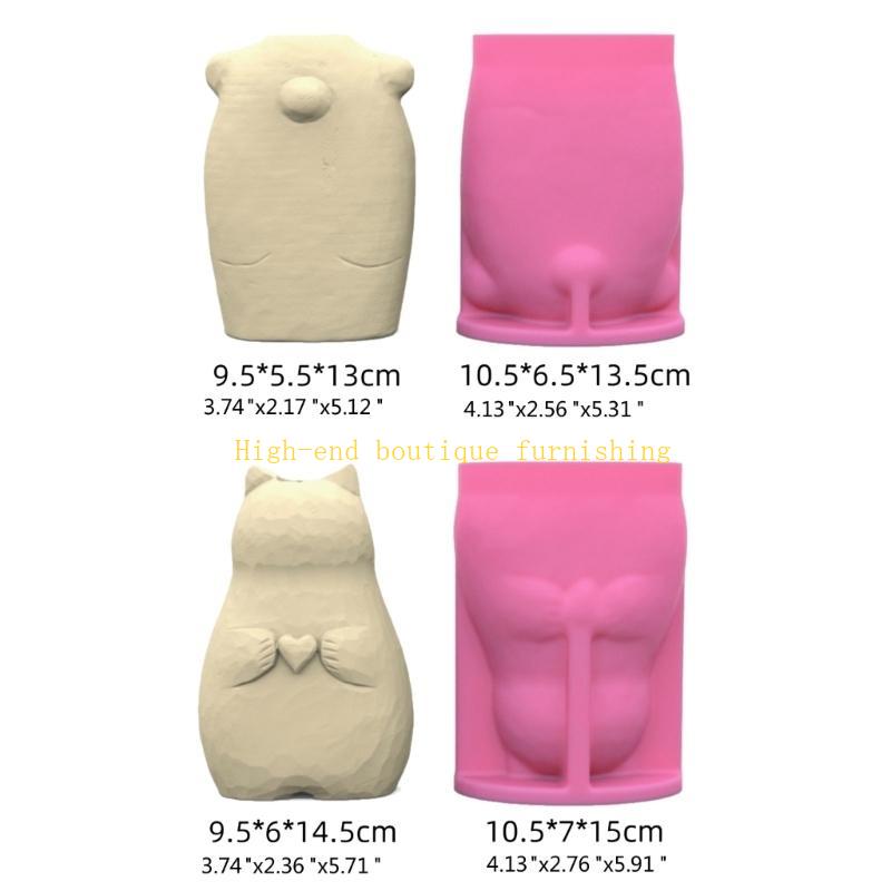  Silicones Mould Animal Vase Molds Bear Flower Pots Resins Molds DIY Concrete Molds Cats Succulents Castings Mould