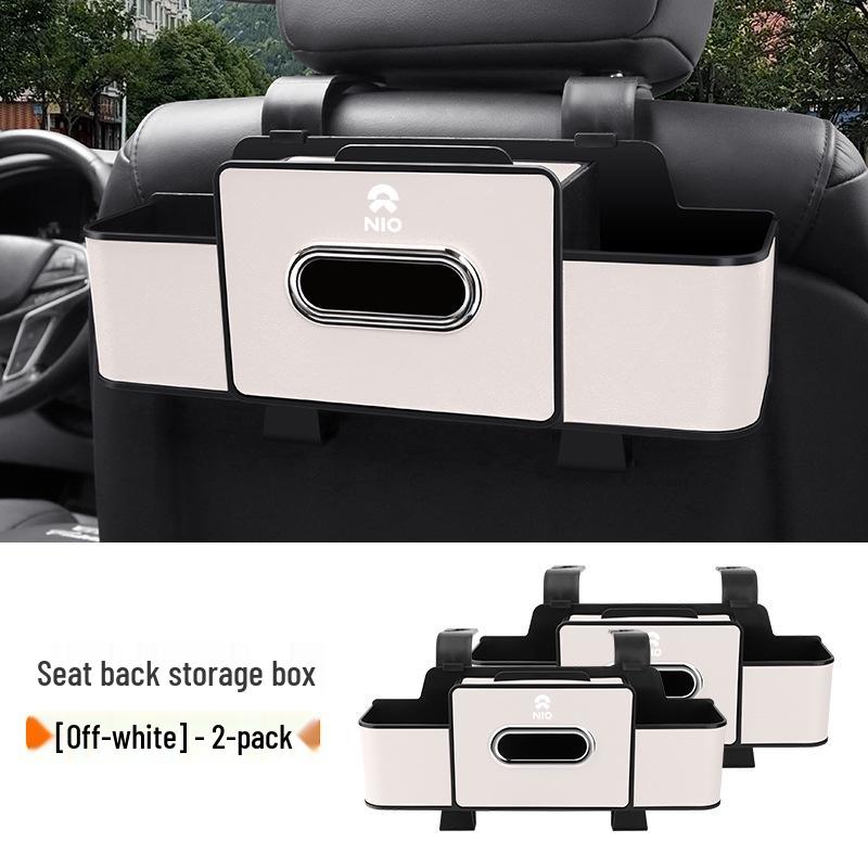 Compatible with 23 Nio ES6, ES7, ET7 Models: Rear Seat Storage Box with Cup Holder and Tissue Box.
