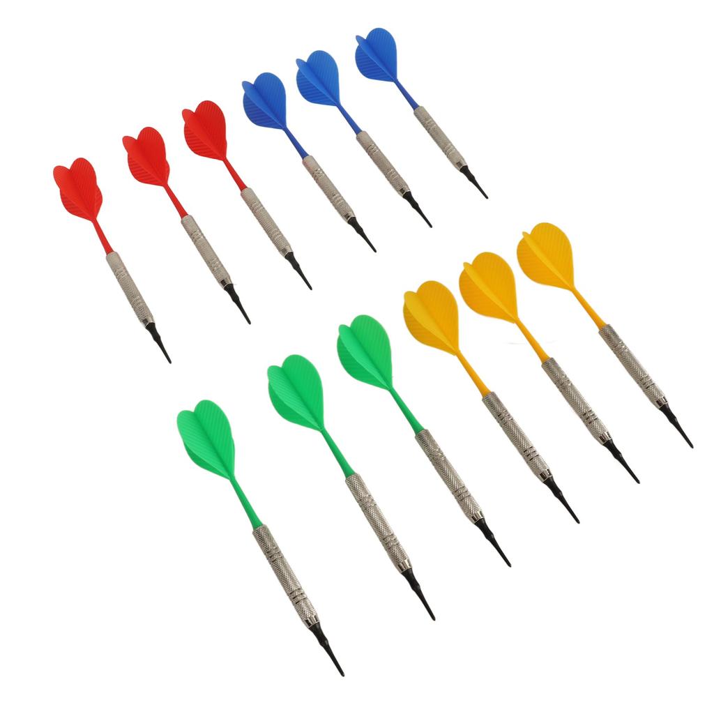 12PCS Soft Tip Darts for Beginners Plastic Professional Indoor Darts Set with 100PCS Dart Tips for