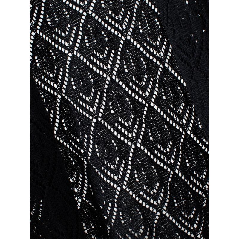 Open Front Hollow Out Knit Cardigan Long Sleeve Loose Cover Up Sweater