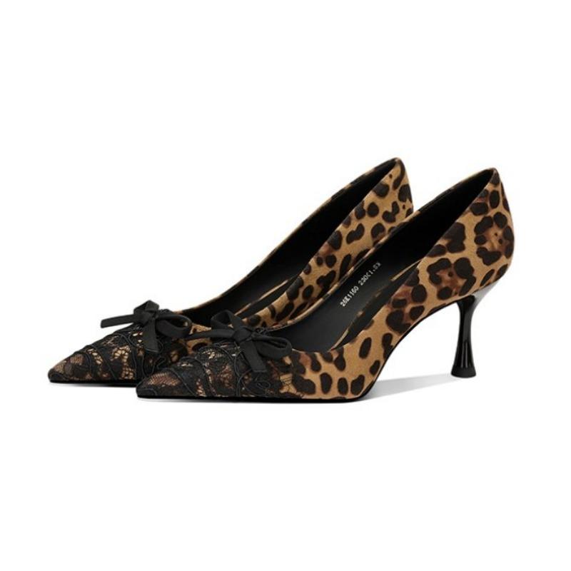 

Ladies Summer Footwear Formal Shoes for Women 2025 Black with Medium Heels Stilito Moccasins Bow Elegant Dress Spring on Sale A 34 цветной печати леопарда