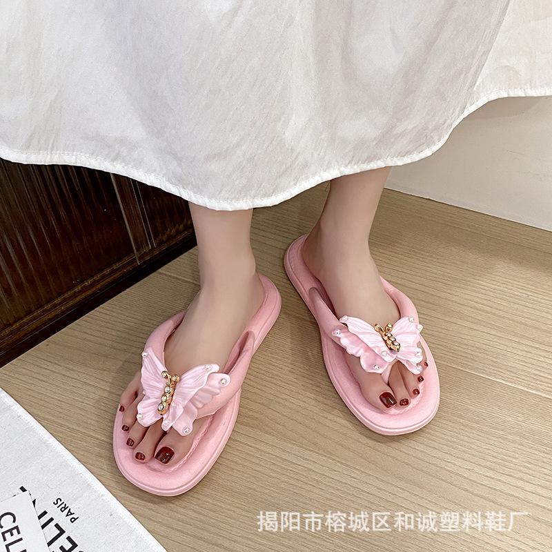 Fashion 2025 Women Slippers New Summer Casual Shoes Versatile Thick Sole Sandals Women Outwear Bow Beach Slippers Sexy Slides Women