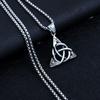 Irischer Keltischer Knoten Anhänger Halskette Für Frauen Männer Einfaches Dreieck Hip Hop Rock Edelstahl Kette Hals Schmuck Geschenke