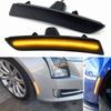 Fit 16-up Chevy Camaro Front Amber LED Side Marker Turn Signal Lights Smoked Len