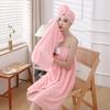 Women's Wearable Quick-Dry Absorbent Bathrobe Towel for Home Use