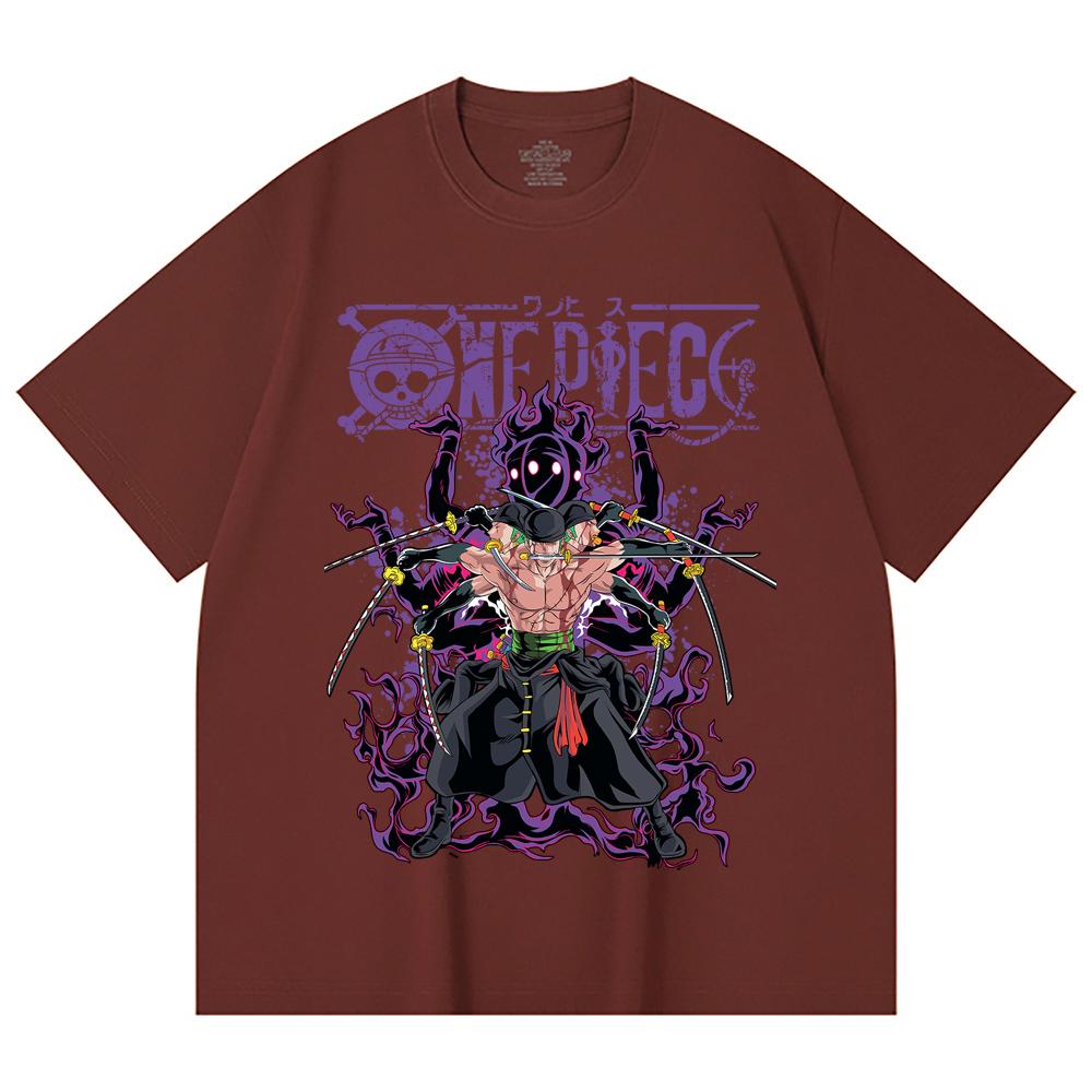 230 Gsm 100% Cotton One Piece V65 Zoro Print Unisex Heavy Cotton T Shirt