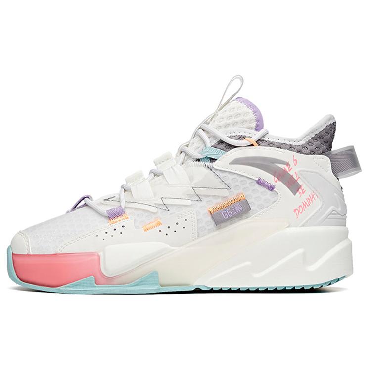 New Anta Life Collection KT G6 Soup Lightweight And Wear-resistant Low-Top Skateboard Shoes Women's White Gray Pink 122128089-2
