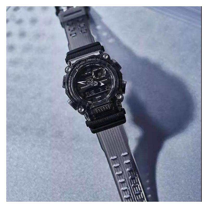 Casio LCD/Pointer Dual Display Series Seethru Ice Tough Series 2.0 Fashionable Shockproof and Waterproof Quartz Movement Resin Strap GA-900SKE-8APR