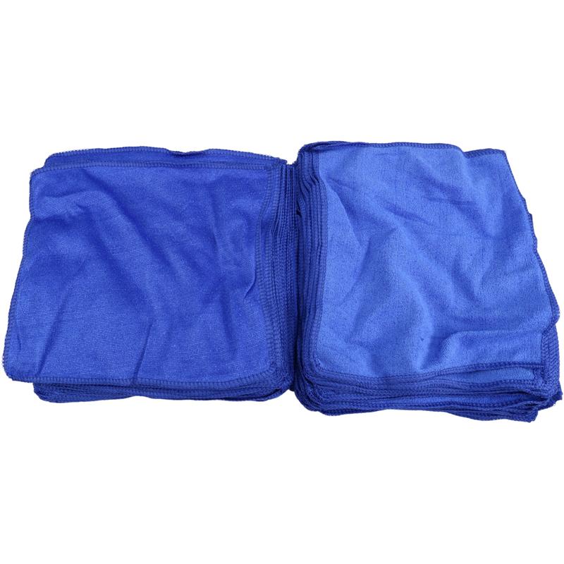 Precise 100Pcs Absorbent Microfiber Towel Car Care Home Kitchen Washing Clean Wash Cloth Towel Blue