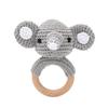 Handmade Crochet Animal Rattle Set Natural Beech Wood Ring Built In Bell Sound Teething Relief Fine Motor Skills Baby Toys Gift