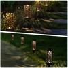 1/6PCS Solar Pathway Lights Outdoor LED Garden Lights Auto On/Off Dusk To Dawn Waterproof Hollow-Out Design for Yard Lawn Patio Christmas