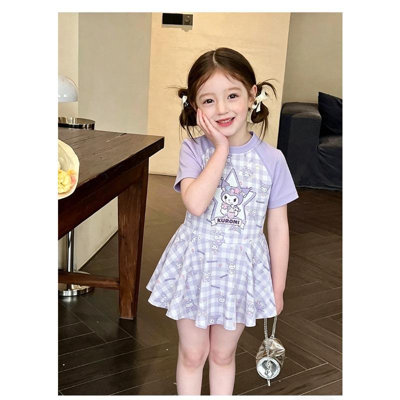 Children's Swimsuit Girls' Jumpsuit Style Polyester Cartoon Cute Swimsuit for Children Beach Vacation Swimsuit