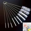 3 Pcs Reusable Soft Bristle Flexible Straw Cleaning Brushes for Cylindrical Tubes and Containers, 304 Stainless Steel Nylon