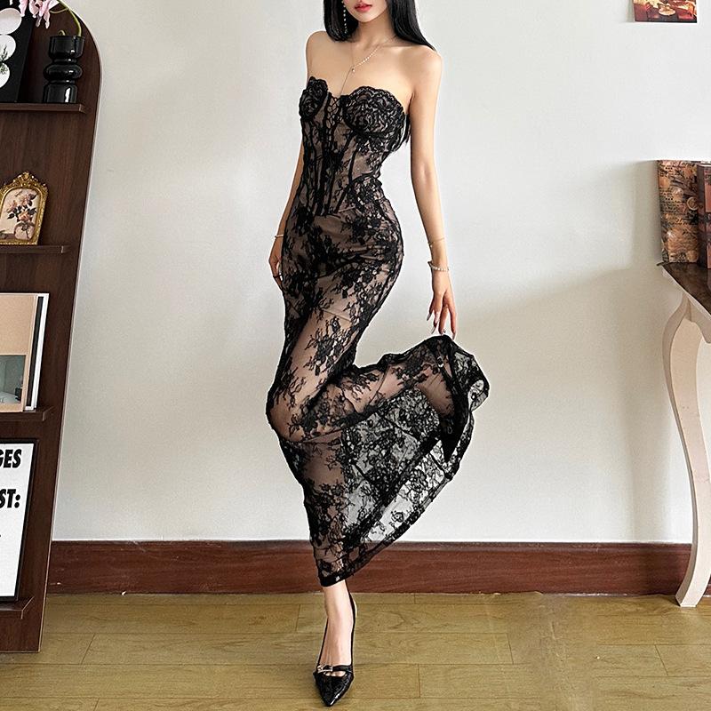 Womens Solid Color Slim Fit Strapless Top Fashion High Waist Skirt Elegant Summer Outfit Skirt For Women Casual Stylish Skirt Set For All Occasions