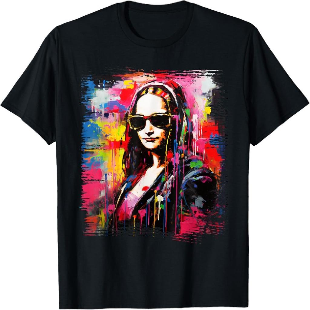 Funny Mona Lisa 90s Pop Art Graffiti Style Vintage Aesthetic T-Shirt