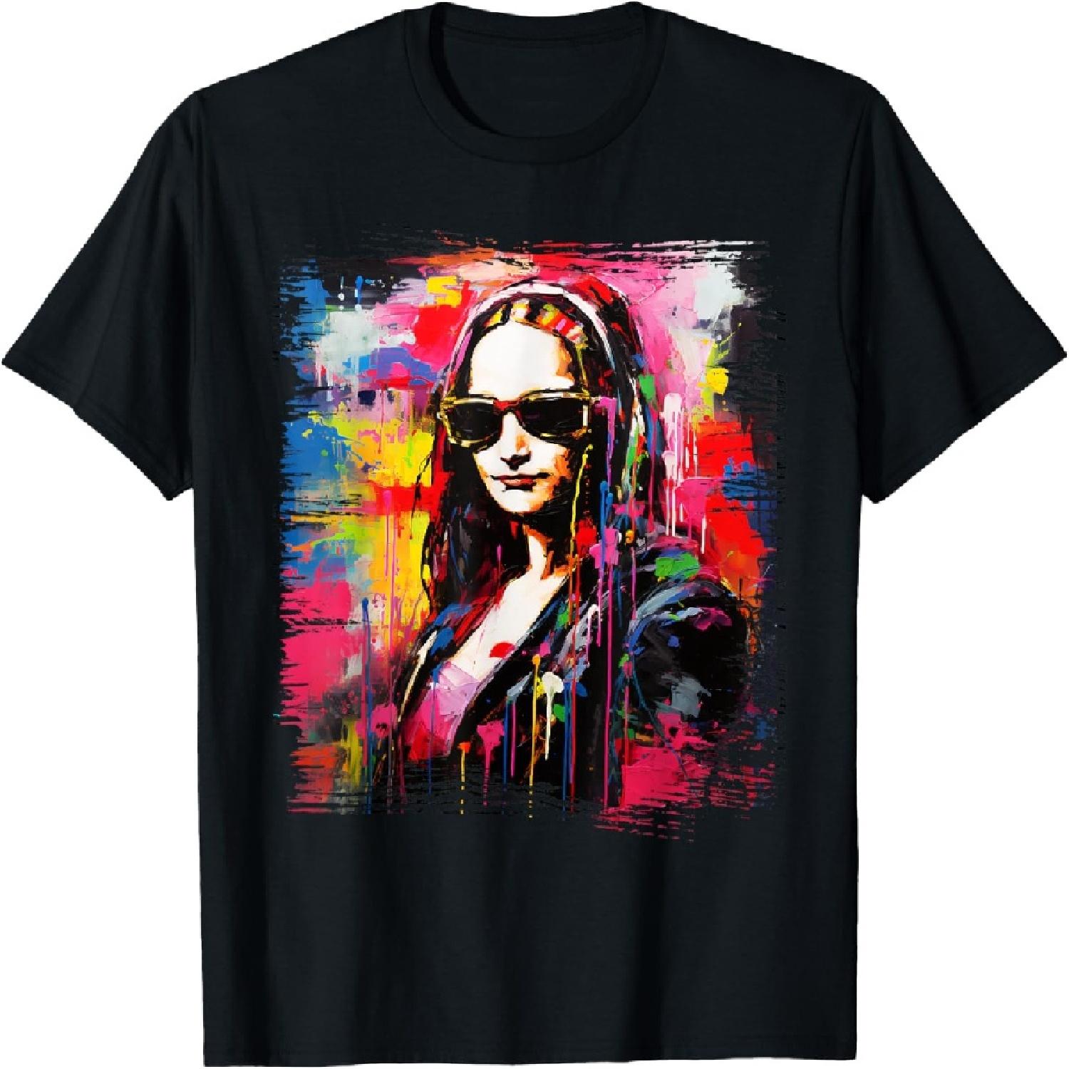 Смешная Мона Лиза 90-е Поп-арт Стиль граффити Винтажная эстетика Футболка XXXXXL разноцветный