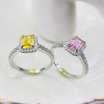 Kadınlar İçin Klasik Dikdörtgen Turmalin Paraiba Yüzük Nişan Düğün Kadın Yeşil Yüzük Gelin Moda Takı