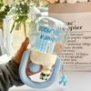 With Straw Portable Drink Bottle Leakproof Transparent Bottle Kids Water Sippy Cup  School