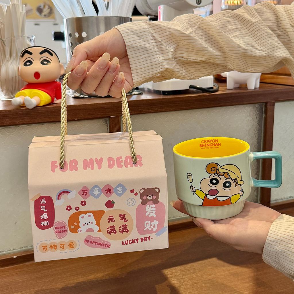 Mug High Value Stacked Cup Ceramic Family Four Water Cup Women'S Home Coffee Breakfast Cup