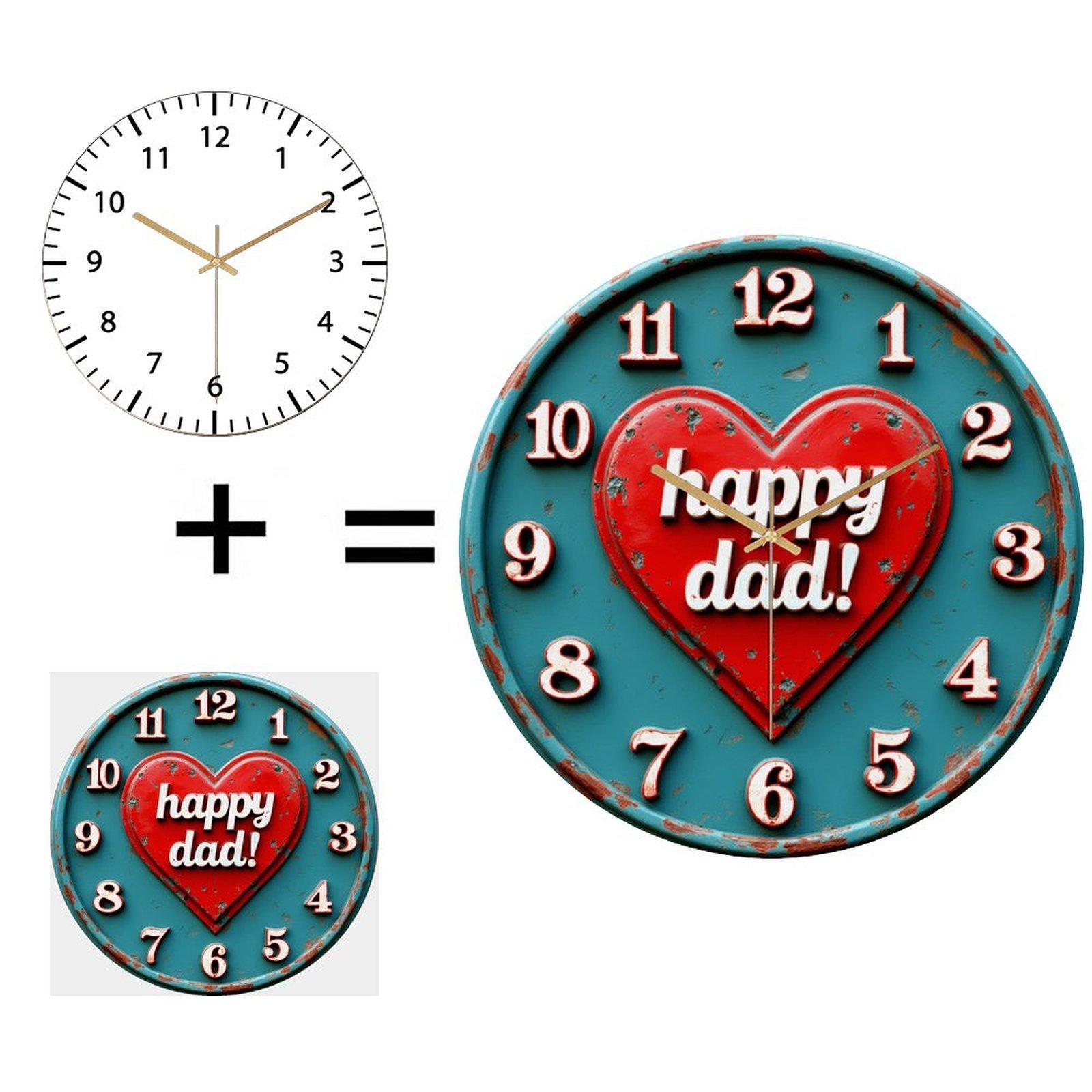 30x30cm Round Glass Wall Clock that Offers Premium Features at a Competitive Cost (White,12 in(30.48cm)) белый