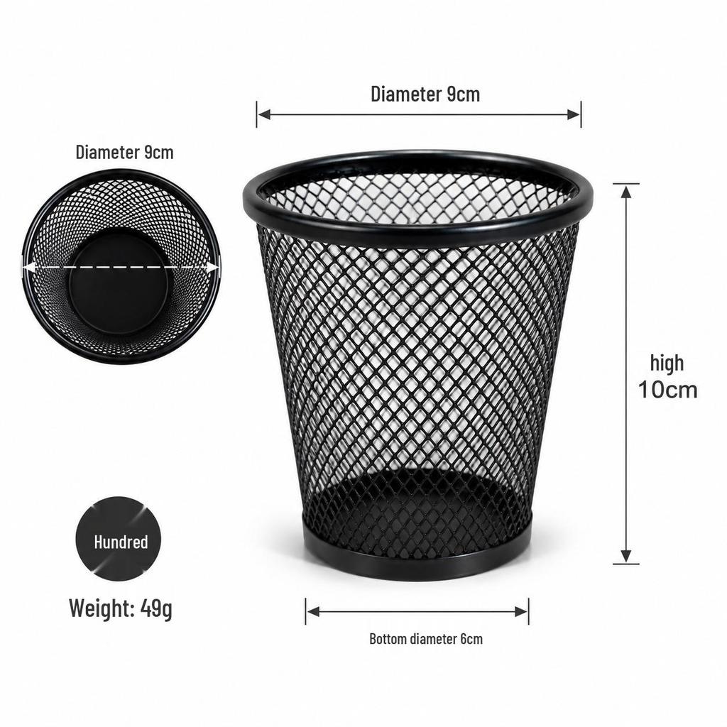 Multifunctional Metal Pen Holder – Stylish Iron Art Stationery Storage with High-End Appeal for Desk Organization