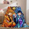 JoJo's Bizarre Adventure Flanelldecke mit Aufdruck, Cartoon-Figuren für das Sofa, Bequeme Schlafzimmerdecke, Reisedecke_LIAN
