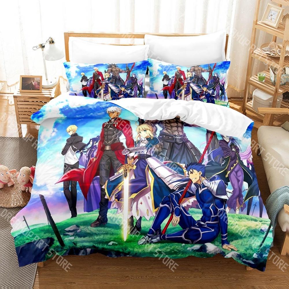 Fashion Fate stay night Anime Bedding Set Single Twin Full Queen King Size Bed Set Kids Bedroom Duvetcover Sets Bed Sheet Set