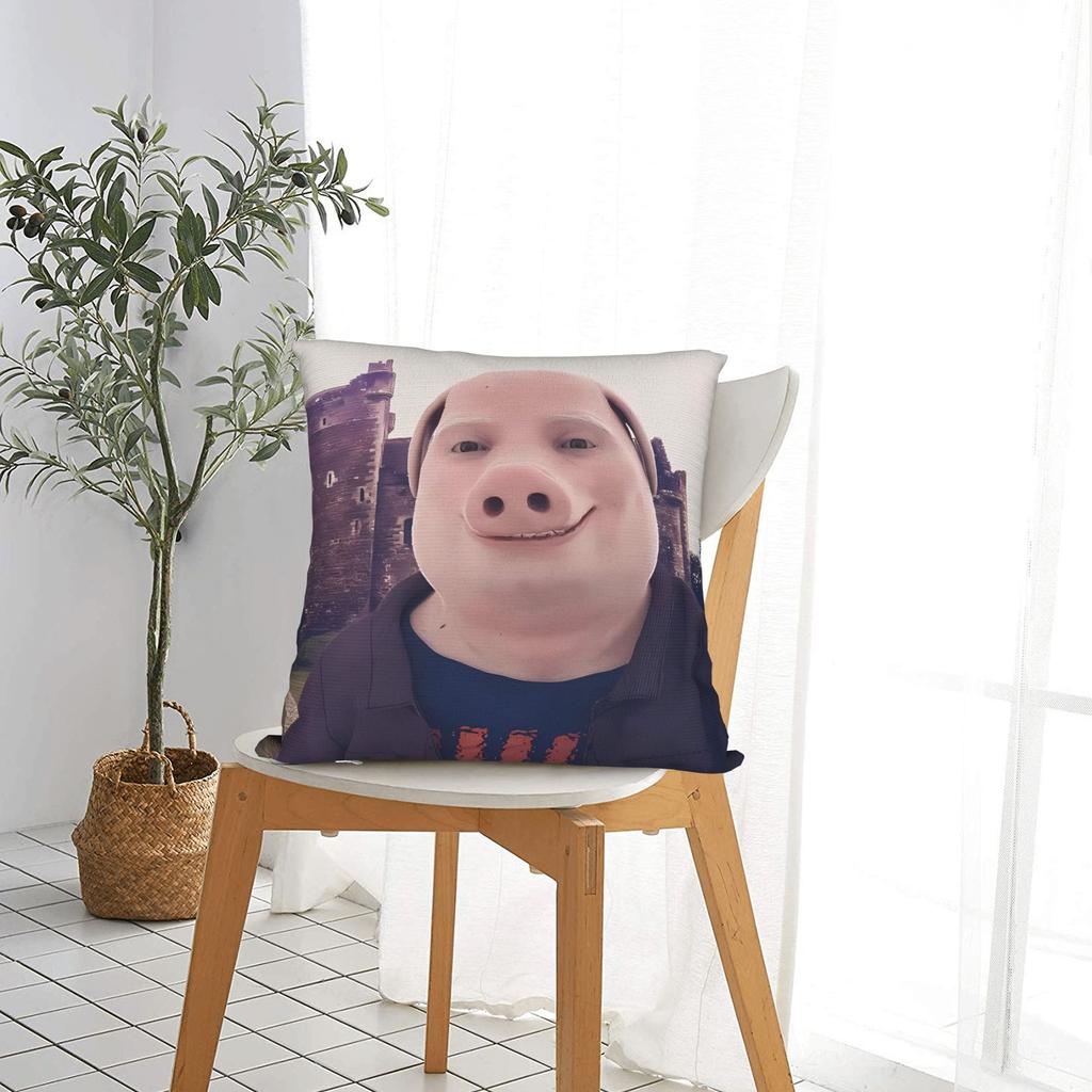 John Pork Dzwoni Poszewka na Kwadratową Poduszkę z Krótkiego Pluszu Dwustronny Nadruk Poszewka na Poduszkę do Sofy Sypialni