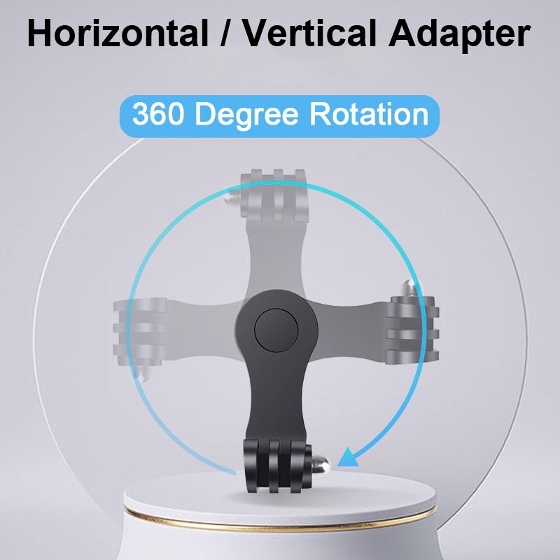 360° Vertical Bracket Adapter for GoPro Hero 11 10 9 Yi DJI SJCAM Motorcycle Helmet Chin Stand Mount Holder Camera Accessories