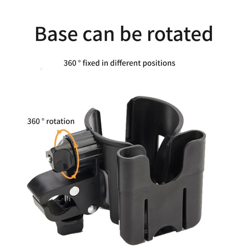 Multipurpose Cup Holder Organsier Phone Mount Slot for Baby Strollers Wheelchairs Bikes with 360 Degree Swivel Design