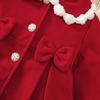 Children's Clothing New Autumn Winter Girls' Lace Bow Single-Breasted Jacket