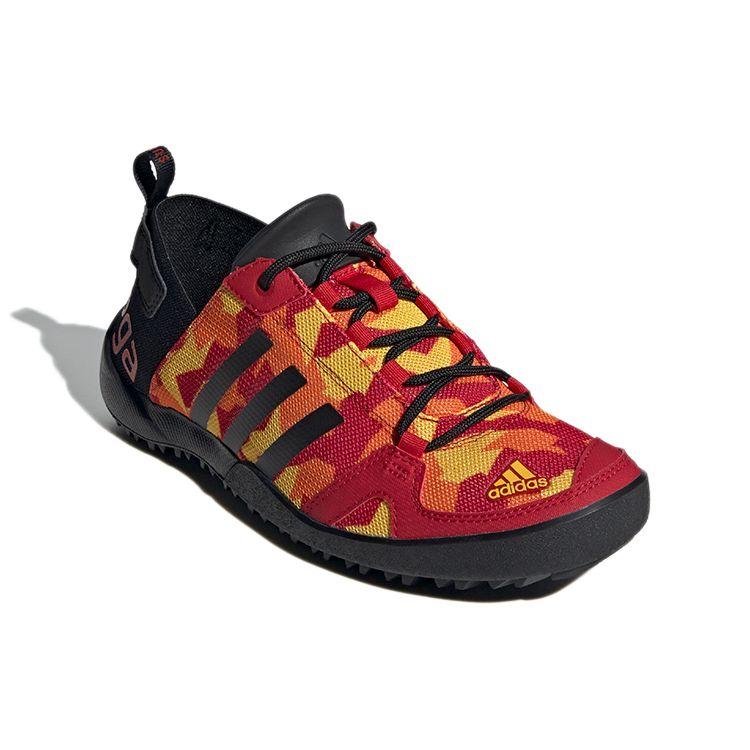 Adidas Fabric Comfortable Daily Shock Absorption Non-Slip Low-Top Casual Shoes Men Casual Shoes Red-Camouflage FW1293