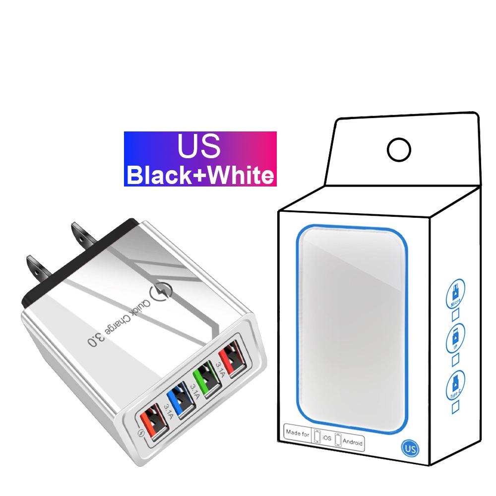4-Port USB Power Adapter 5V 3A Multi-Port Charger for Mobile Phones